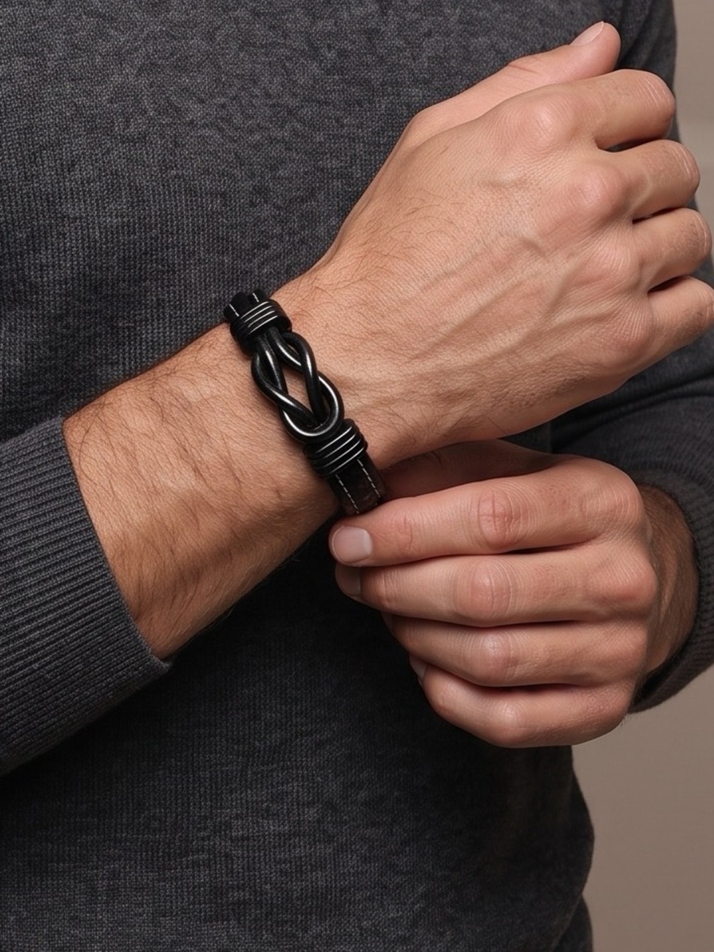 Men's Braided Leather Infinity Knot Bracelet
"Love You Forever" NEW!